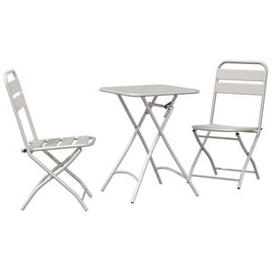 vidaXL Bistrogarnitur 3 pcs Beige Stahl