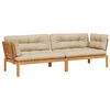vidaXL Garten-Ecksofas aus Paletten mit Kissen 2 Stk Massivholz Akazie