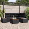 vidaXL Gartensofa-set mit Kissen mit Speicher 4 pcs Schwarz Polyrattan