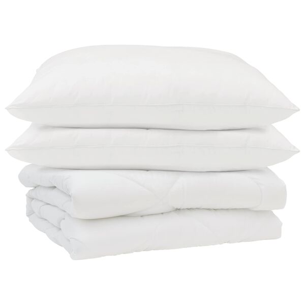 vidaXL Sommerdecke mit Kissen 3 pcs Wei&szlig; Mikrofaser