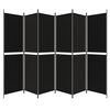vidaXL 6-tlg. Paravent Schwarz 300x200 cm Stoff