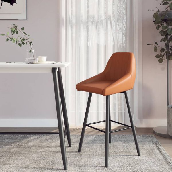 vidaXL Barhocker Hellbraun Kunstleder