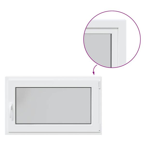 vidaXL Kellerfenster "RISOR" 100x70 cm Drehkipp DIN Rechts Wei&szlig;