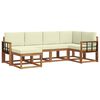 vidaXL Outdoor-Sofagarnitur mit Kissen 6 pcs Natur und Creme