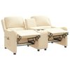 vidaXL 2-Sitzer Massagesessel mit Getr&auml;nkehalter Creme Stoff