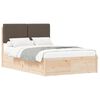 vidaXL Bettgestell mit gepolstertem Kopfteil Taupe 120 x 190 cm