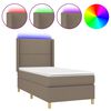 vidaXL Boxspringbett mit Matratze & LED Taupe 80x200 cm Stoff