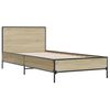 vidaXL Bettgestell Sonoma-Eiche 90x200 cm Holzwerkstoff und Metall