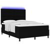 vidaXL Boxspringbett mit Matratze mit LED Schwarz 140 x 190 cm Stoff
