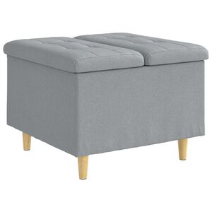 vidaXL Aufbewahrungsottomane mit Kissen Hellgrau 60 x 60 x 45 cm Stoff