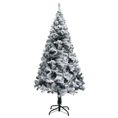 vidaXL Künstlicher Weihnachtsbaum mit Beleuchtung & Schnee Grün 210 cm