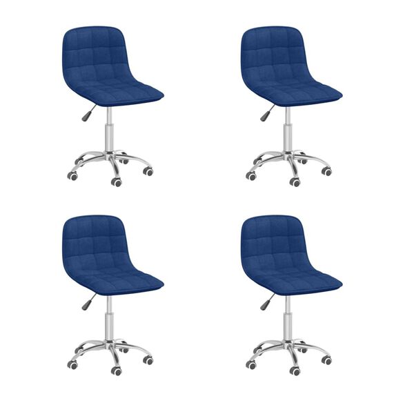 vidaXL Esszimmerst&uuml;hle 4 Stk. Drehbar Blau Stoff
