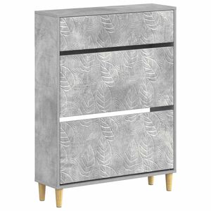 vidaXL Schuhschrank DELFT 78 x 24 x 103 cm Holzwerkstoff Betongrau