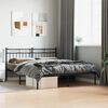 vidaXL Bettgestell mit Kopfteil Metall Schwarz 160x200 cm