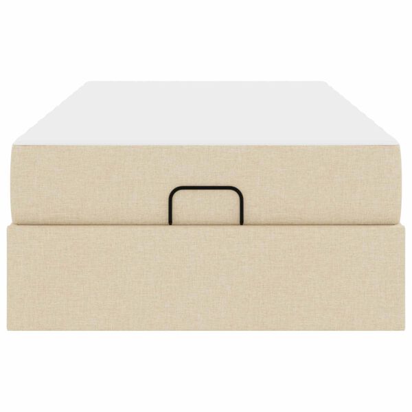 vidaXL Bettgestell mit Matratze mit Matratze 2 pcs Creme Stoff