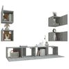 vidaXL 6-tlg. TV-Schrank-Set Grau Sonoma Holzwerkstoff