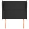 vidaXL Kopfteil mit Ohren Schwarz 93x23x118/128 cm Kunstleder