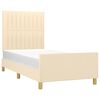 vidaXL Bettgestell ohne Matratze Creme 80x200 cm Stoff
