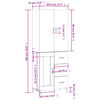 vidaXL Highboard Betongrau 69,5x34x180 cm Holzwerkstoff