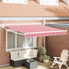 vidaXL Einziehbare Markise Rot und Wei&szlig; 300 x 250 cm Polyester, Metall