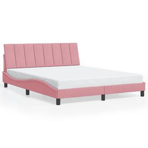 vidaXL Bettgestell ohne Matratze "Hanko" Rosa 160x200 cm Samt