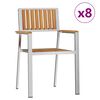vidaXL Outdoortisch-Set 9 pcs Braun Massivholz Teak