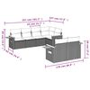 vidaXL 7-tlg. Garten-Sofagarnitur mit Kissen Schwarz Poly Rattan