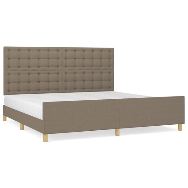 vidaXL Bettgestell ohne Matratze Taupe 200x200 cm Stoff
