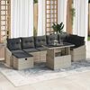 vidaXL Garten-Sofa-Set 8 pcs Hellgrau Poly-Rattan