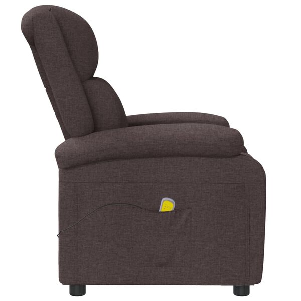 vidaXL Ohrensessel mit Massagefunktion Dunkelbraun Stoff