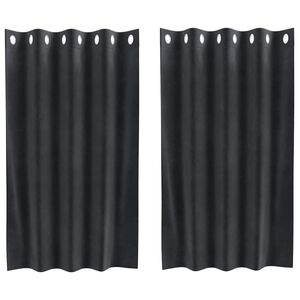 vidaXL Verdunkelungsvorh&auml;nge 2 pcs Dunkelgrau 140 x 140 cm Samt