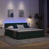 vidaXL Bett mit Stauraum und LED Dunkelgr&uuml;n 180 x 200 cm Samt
