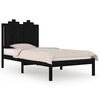 vidaXL Massivholzbett Schwarz Kiefer 100x200 cm