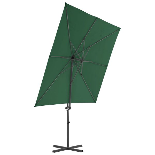 vidaXL Ampelschirm mit Stahl-Mast 250x250 cm Gr&uuml;n
