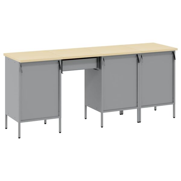 vidaXL Werkbank mit Schubladen 4 pcs Schwarz 200 x 55 x 85 cm