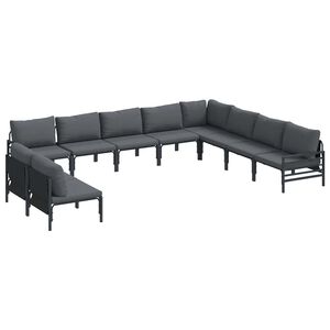 vidaXL Gartensofa-set 10 stk. Schwarz Stahl