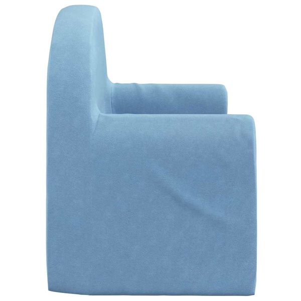 vidaXL Kindersofa 2-Sitzer Blau Weich Pl&uuml;sch