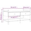 vidaXL Couchtisch Grau Sonoma 99x50x50 cm Holzwerkstoff