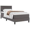 vidaXL Boxspringbett mit Matratze Grau 90 x 200 cm Kunstleder