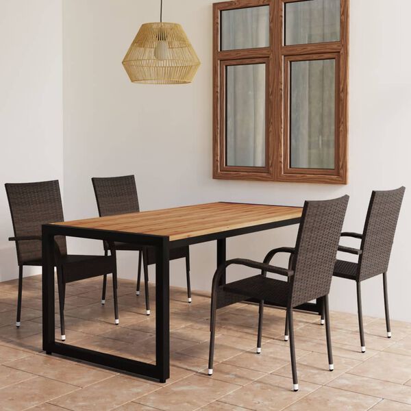 vidaXL 5-tlg. Garten-Essgruppe Braun