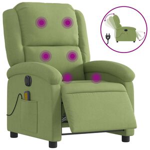 vidaXL Massagesessel Elektrisch Hellgr&uuml;n Samt