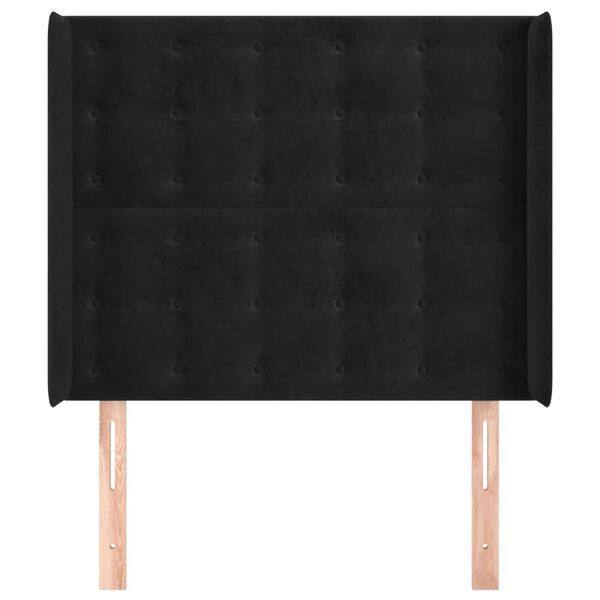 vidaXL Kopfteil mit Ohren Schwarz 83x16x118/128 cm Samt
