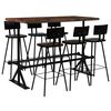vidaXL Bar-Set 7-tlg. Massives Altholz Mehrfarbig