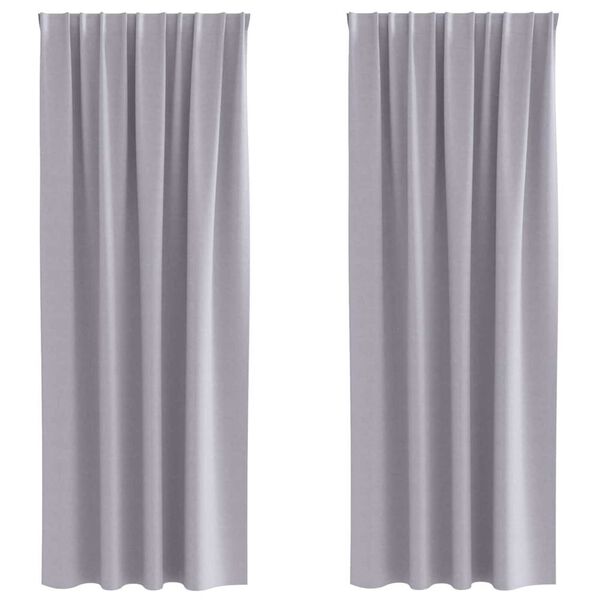 vidaXL Verdunkelungs-Vorh&auml;nge mit Ringen 2 pcs Metallic Grau