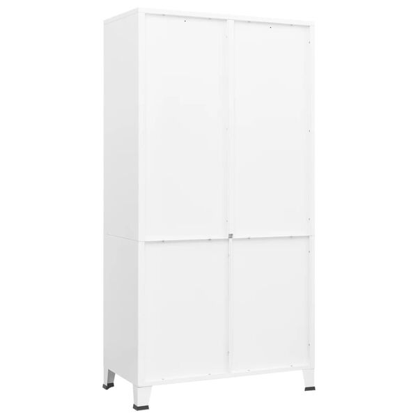 vidaXL Industrial Kleiderschrank Wei&szlig; 90x50x180 cm Metall