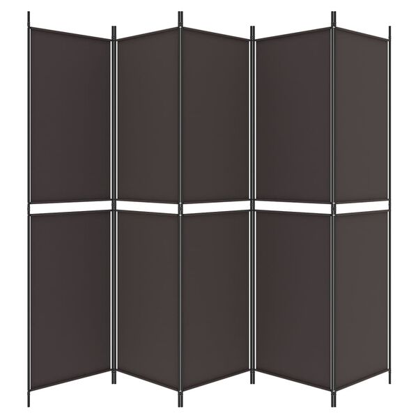 vidaXL 6-tlg. Paravent Braun 300x220 cm Stoff