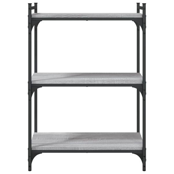 vidaXL B&uuml;cherregal 3 B&ouml;den Grau Sonoma 60x30x86 cm Holzwerkstoff