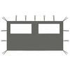 vidaXL Pavillon-Seitenwand mit Fenstern 4x2 m Anthrazit