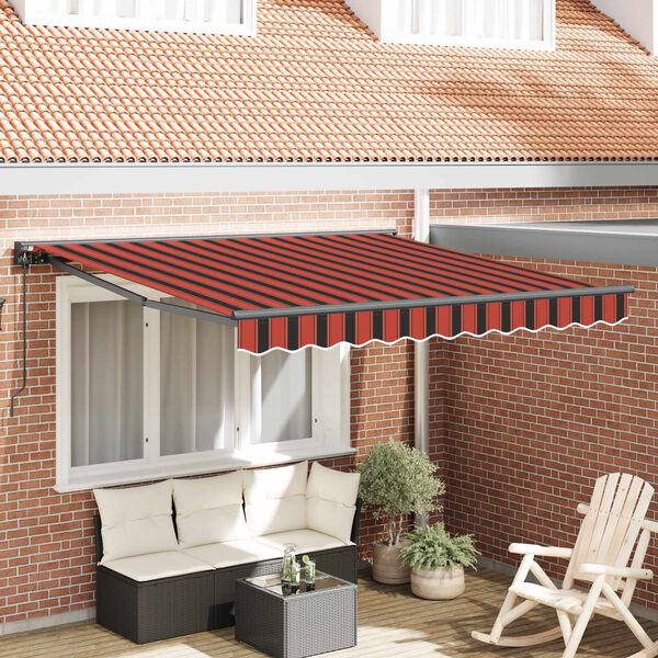 vidaXL Einziehbare Markise Orange und Schwarz 300 x 250 cm