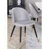 Venture Home Esszimmerst&uuml;hle 2 Stk. Velvet Samt Schwarz Messing Grau